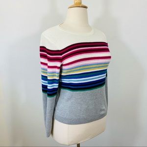 Talbots Gray/Cream Striped Sweater.  XLP